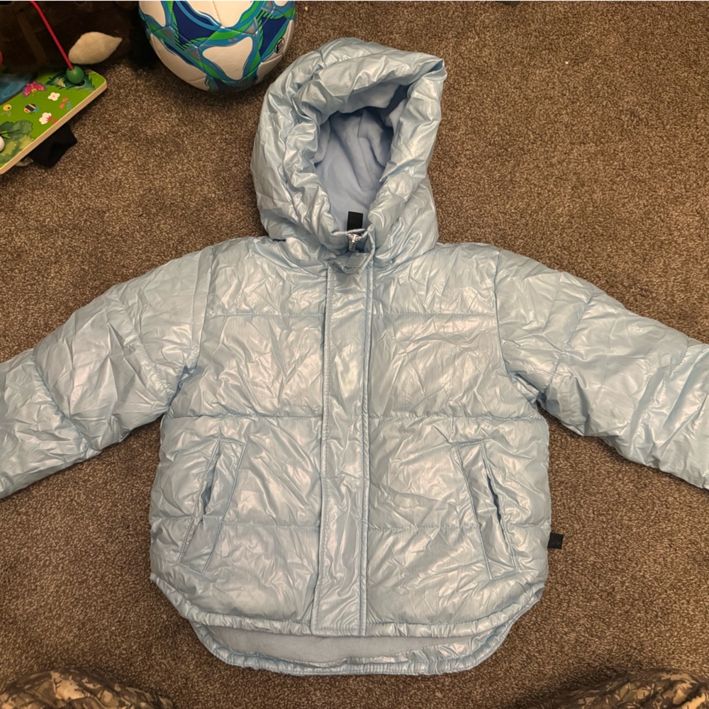 Light Blue Hooded Puffer Jacket